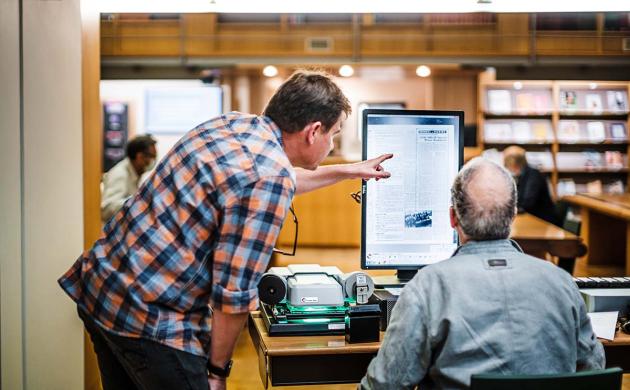 Lichtkrant in de leeszaal